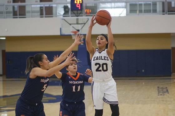 Taylor Vasquez during December's Don Warkentin Tournament. The Golden Eagles will host their first CVC game on Jan. 10.